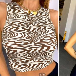 Shein Marble Print Crop Tank Top